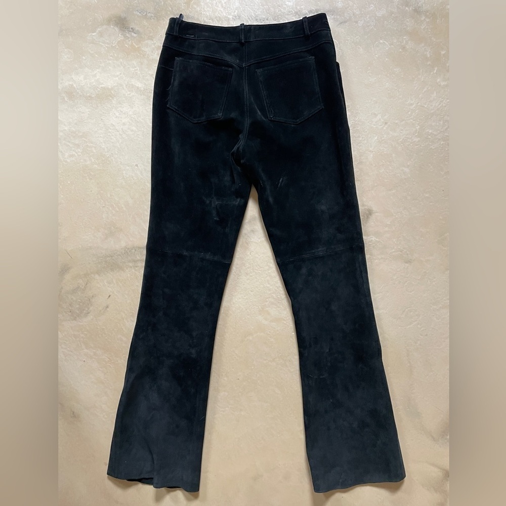 Vintage Arden B Black Suede Flare Pants – Y2K Bootcut, Size 4 - Picture 4 of 10